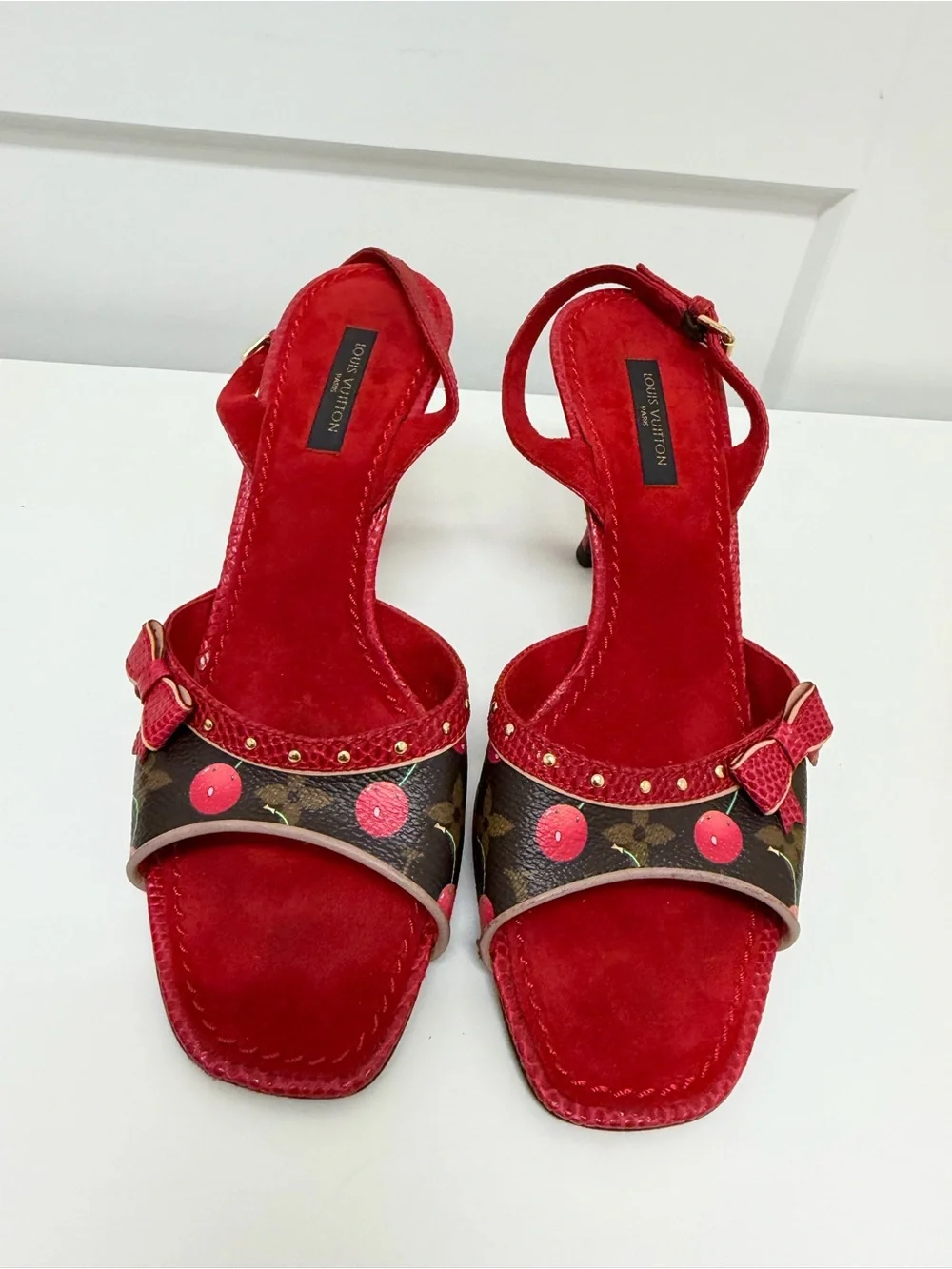Rare Louis Vuitton x Takashi Murakami iconic Cherry bow heels (EU 37/ US 7)